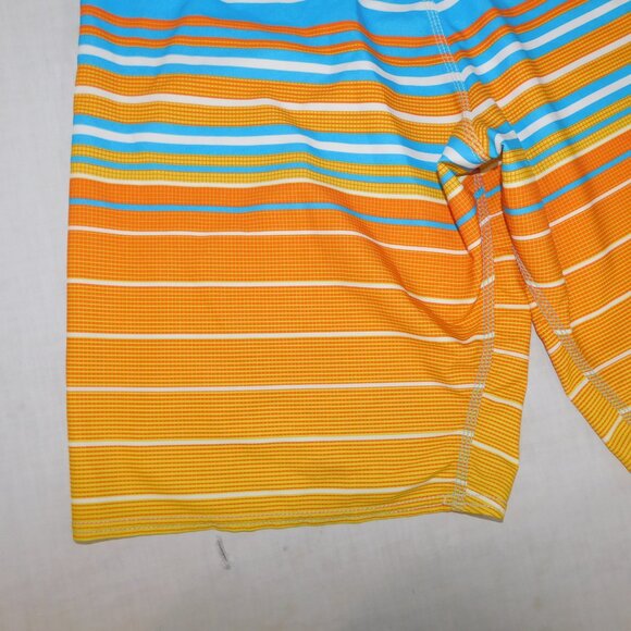 Billabong Platinum X Recycler Mens 38 Orange Blue Striped Unlined Board Shorts - Picture 12 of 14